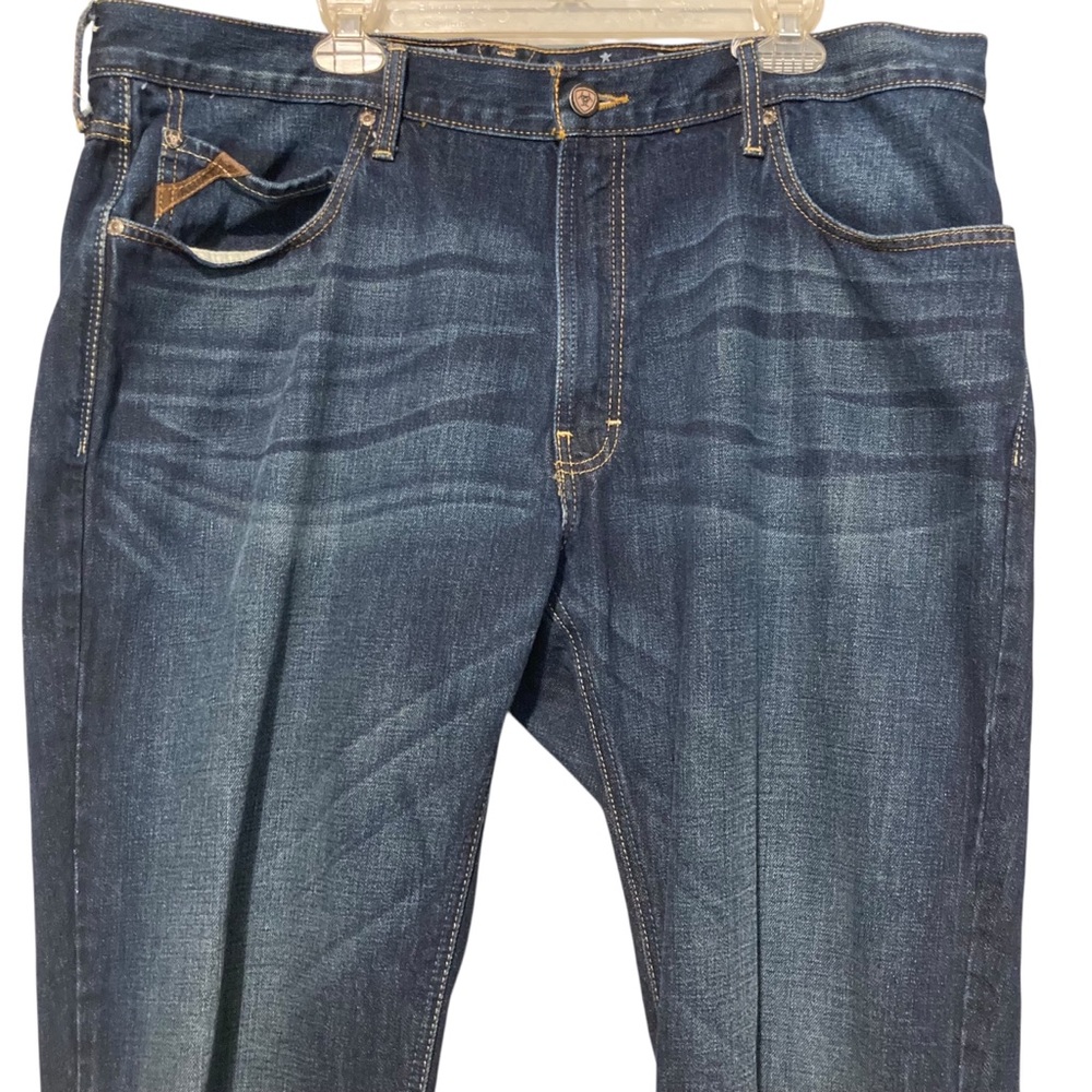 Men's Ariat Low Rise Boot Denim Jeans SZ 40x32 Dk Blue Cotton Modern Western